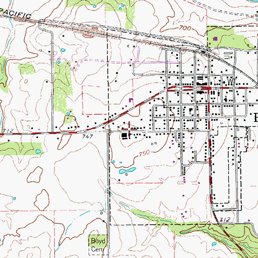 Topographic Map of Boyd High School, TX