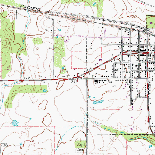 Topographic Map of Boyd Intermediate School, TX