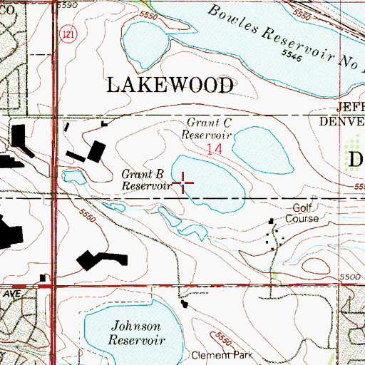 Topographic Map of J B 'B' Grant Dam, CO