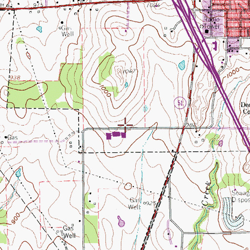 Topographic Map of Decatur High School, TX