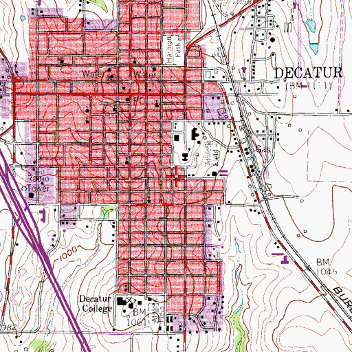 Topographic Map of Decatur Learning Center, TX