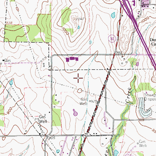 Topographic Map of Decatur Middle School, TX