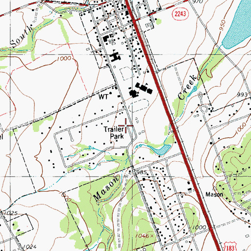 Topographic Map of Williamson County Academy, TX