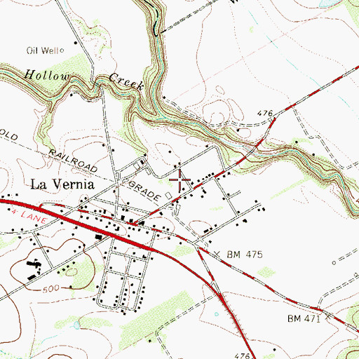 Topographic Map of La Vernia Alternative School, TX