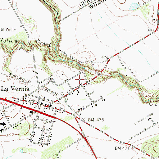 Topographic Map of La Vernia Elementary School, TX