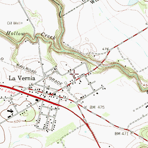 Topographic Map of La Vernia High School, TX