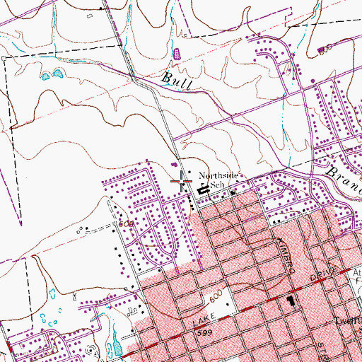 Topographic Map of Northside Elementary School, TX