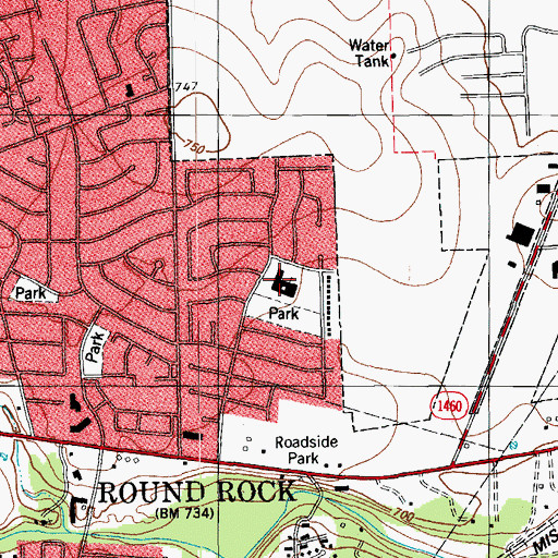 Topographic Map of Vic Robertson Elementary School, TX