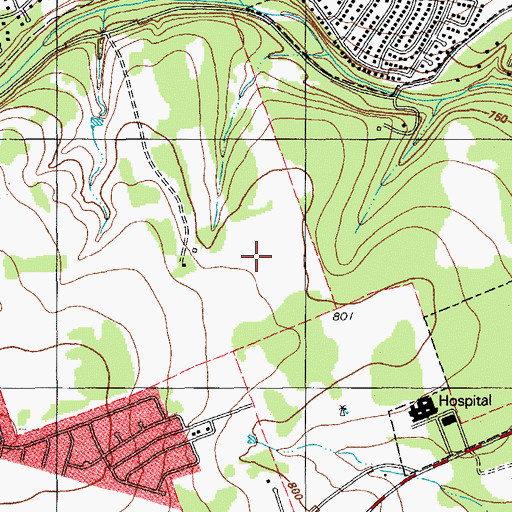 Topographic Map of Fern Bluff Elementary School, TX