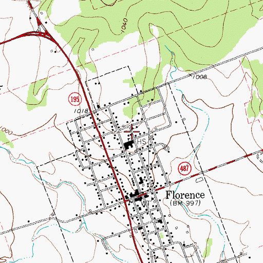 Topographic Map of Florence Alternative School, TX