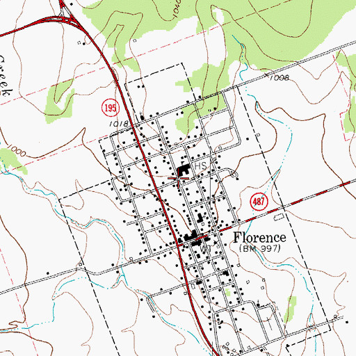 Topographic Map of Florence Elementary School, TX