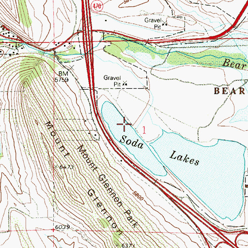 Topographic Map of Soda Lake Number 1 Dam, CO