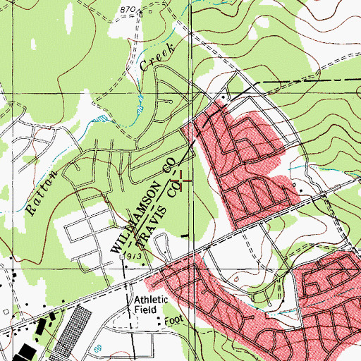 Topographic Map of Jollyville Elementary School, TX