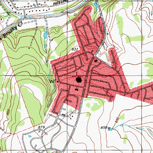 Topographic Map of Brushy Creek Elementary School, TX