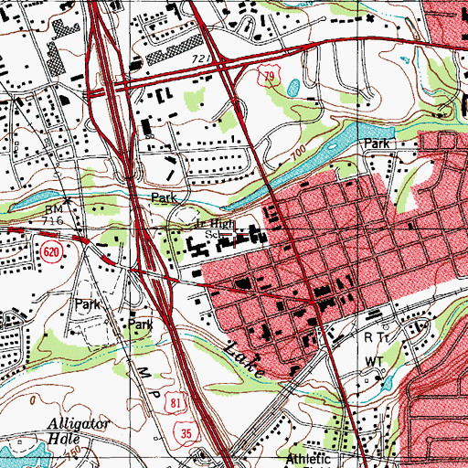 Topographic Map of C D Fulkes Middle School, TX