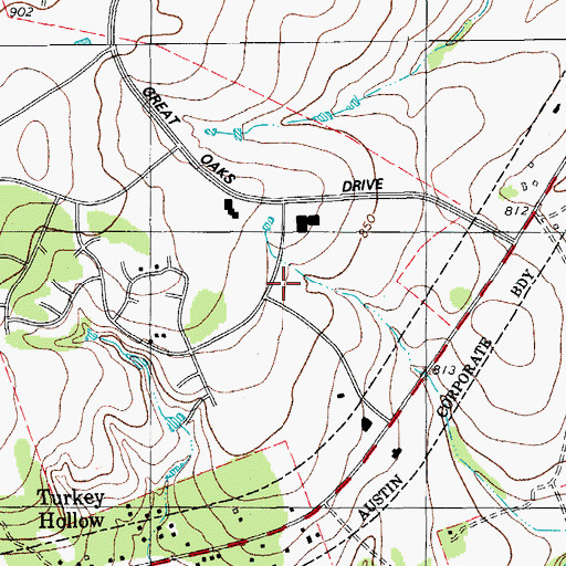 Topographic Map of Cedar Valley Middle School, TX