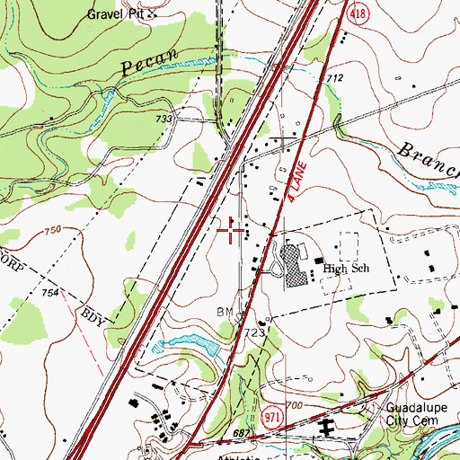 Topographic Map of Chip Richarte Learning Center, TX