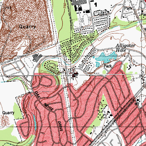 Topographic Map of Deep Wood Elementary School, TX