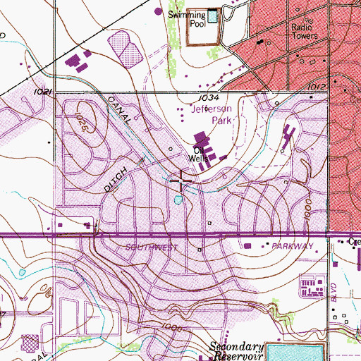 Topographic Map of Rider High School, TX