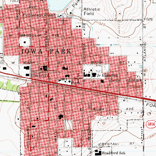 Topographic Map of W F George Middle School, TX