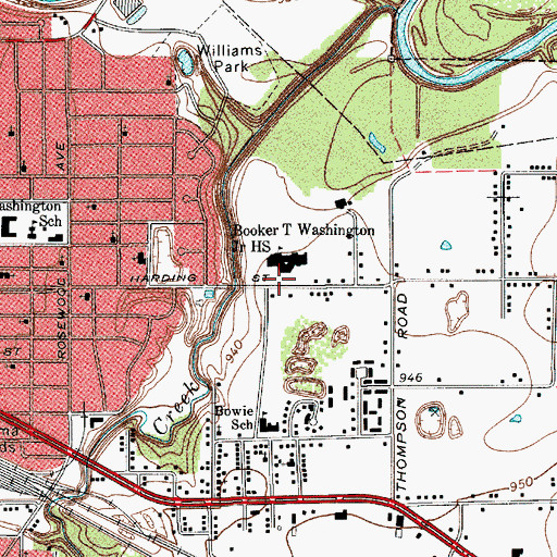 Topographic Map of Washington - Jackson Math - Science Center, TX