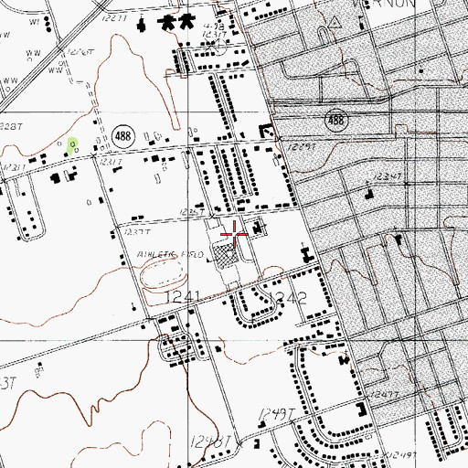 Topographic Map of Vernon High School, TX
