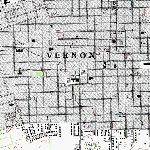 Topographic Map of Vernon Middle School, TX