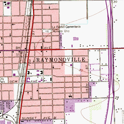 Topographic Map of Myra Green Middle School, TX