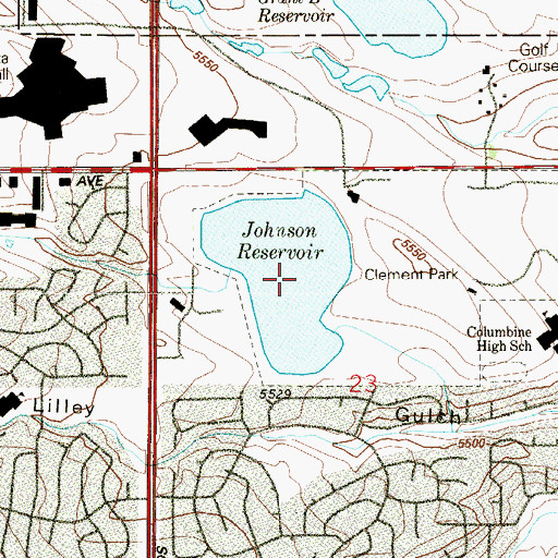 Topographic Map of Johnson Dam, CO