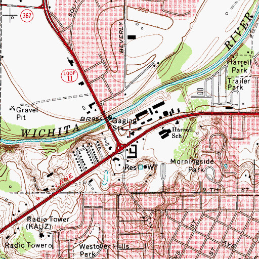 Topographic Map of Harrell Learning Center, TX