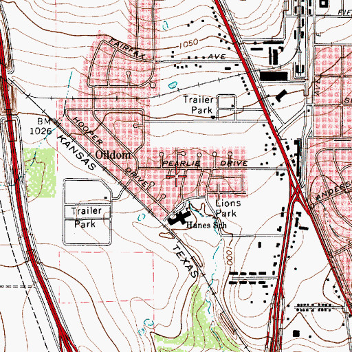 Topographic Map of Haynes Elementary School, TX