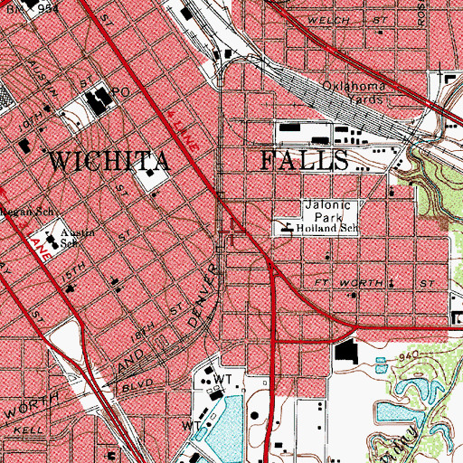 Topographic Map of Holland Education Center, TX