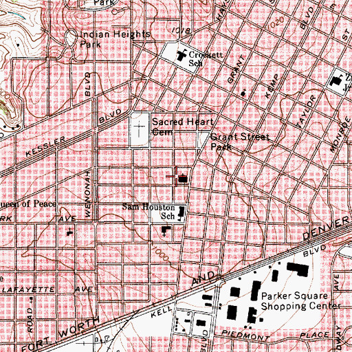 Topographic Map of Houston Elementary School, TX