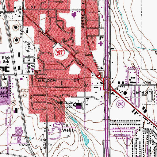 Topographic Map of I C Evans Elementary School, TX