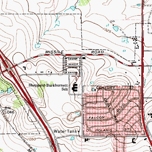 Topographic Map of John G Tower Elementary School, TX