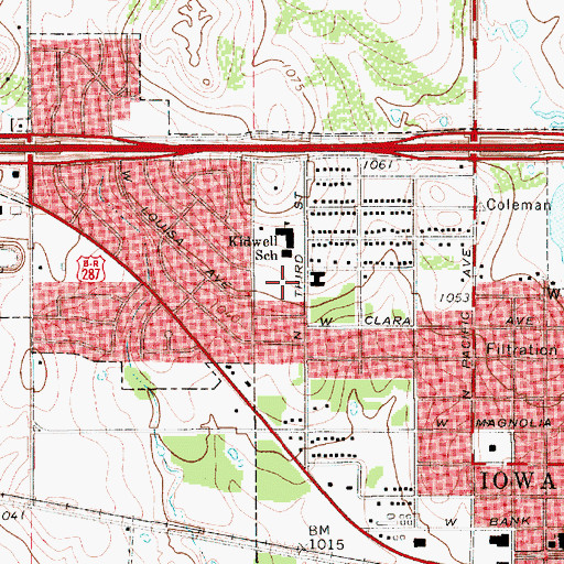 Topographic Map of Kidwell Elementary School, TX