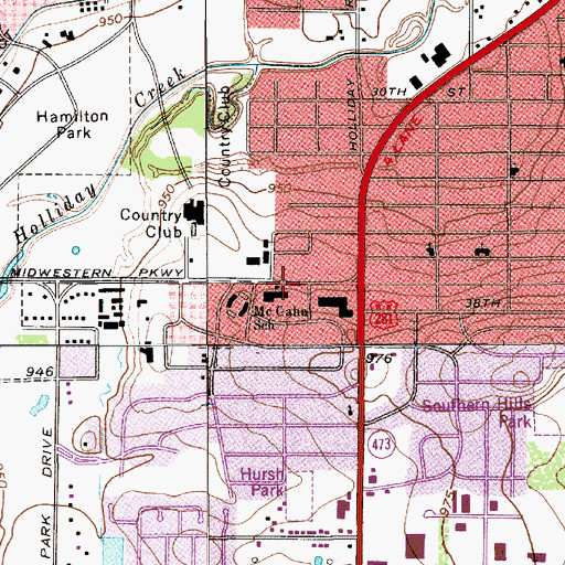 Topographic Map of McGaha Elementary School, TX