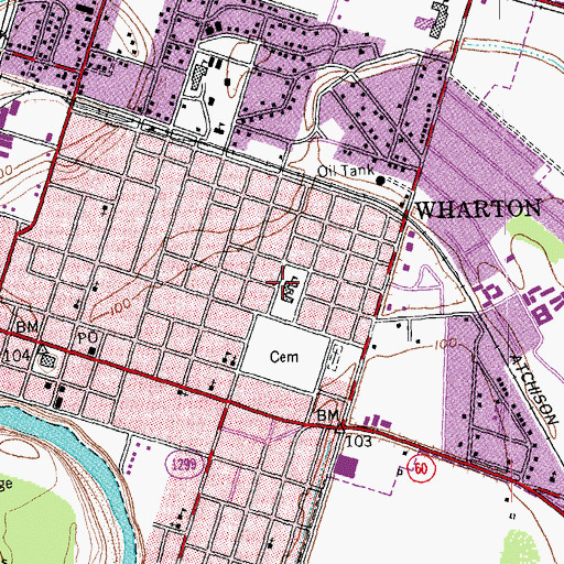 Topographic Map of Minnie Mae Hopper Elementary School, TX