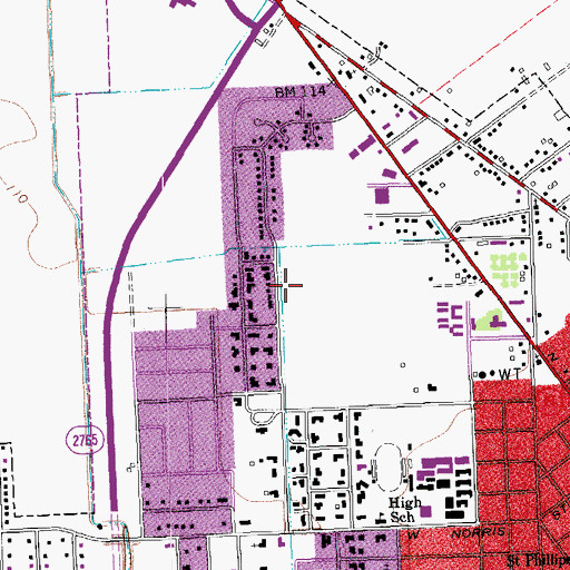 Topographic Map of Northside Elementary School, TX