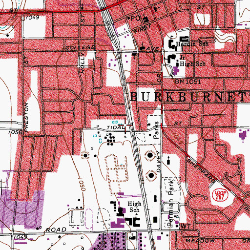Topographic Map of Burkburnett Alternative Education Center, TX