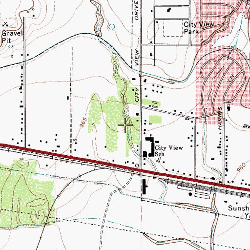 Topographic Map of City View Elementary School, TX