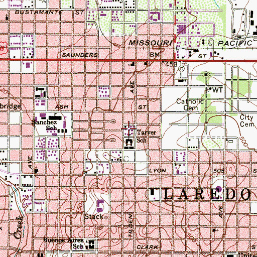 Topographic Map of Tarver Elementary School, TX