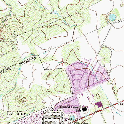 Topographic Map of Trautmann Elementary School, TX