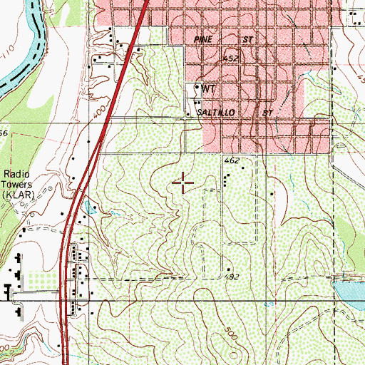 Topographic Map of Joaquin Cigarroa Middle School, TX