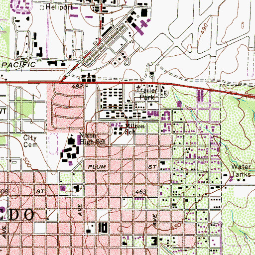 Topographic Map of Milton Elementary School, TX