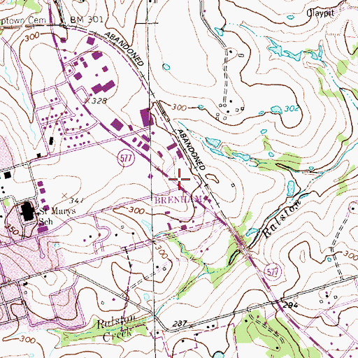 Topographic Map of Brenham Middle School, TX