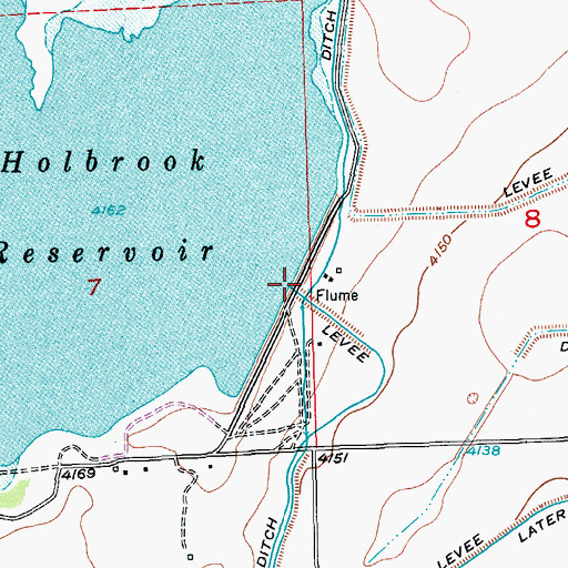 Topographic Map of Holbrook Dam, CO