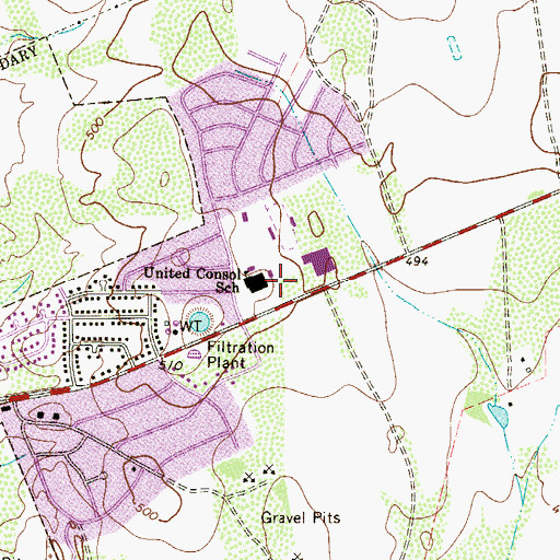 Topographic Map of Coronel Santos Benavides Elementary School, TX