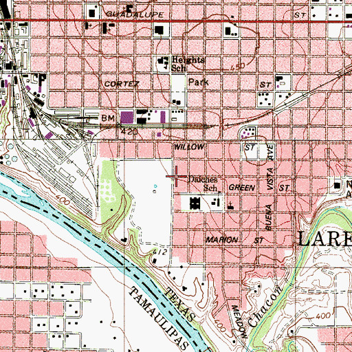 Topographic Map of Daiches Elementary School, TX