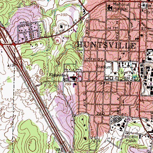 Topographic Map of Gibbs Elementary School, TX